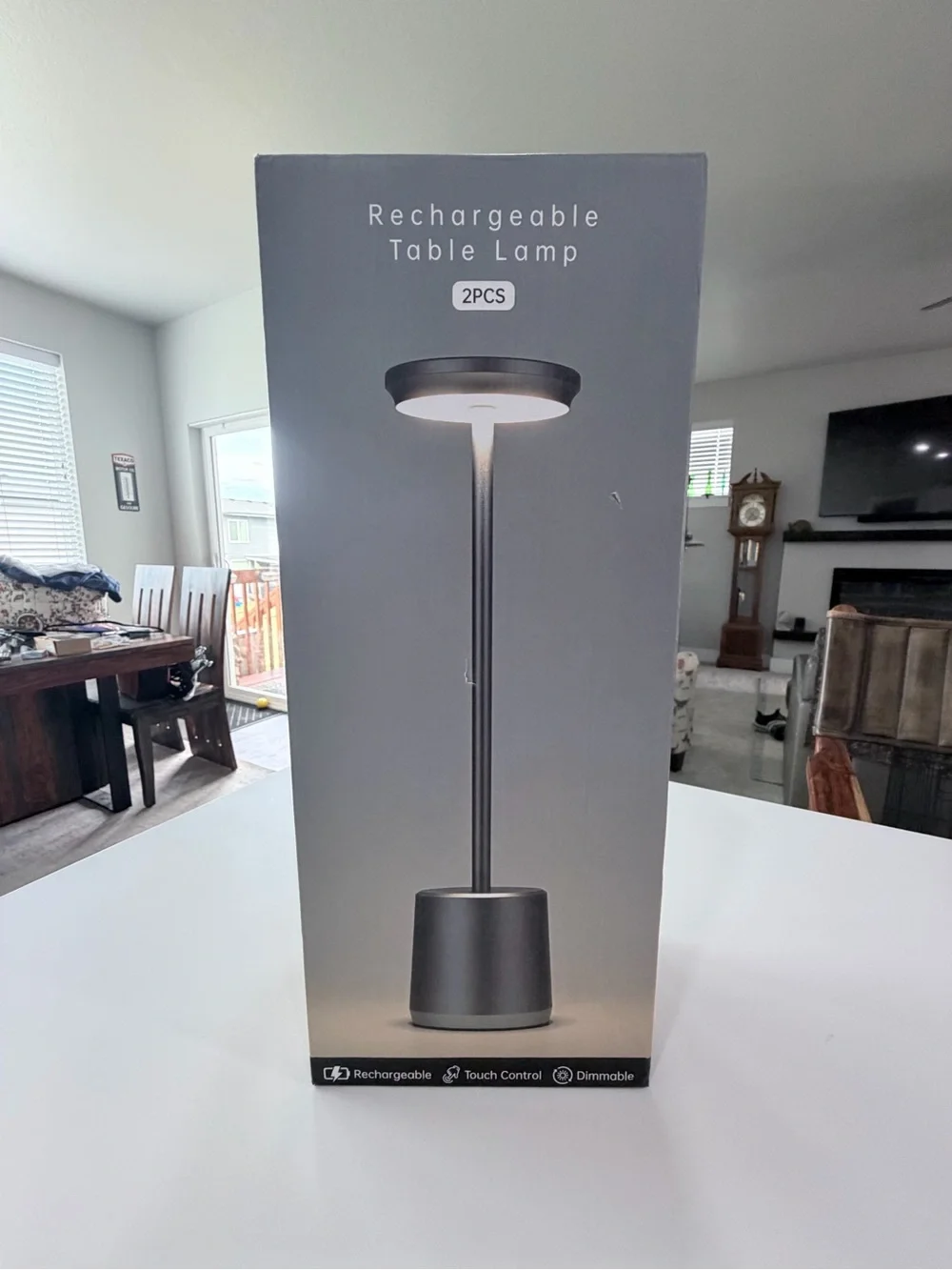 Rechargeable Black Table Lamp - Sleek Modern Touch-Control Lighting